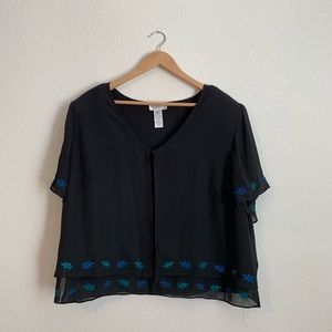 Open Short Sleeve Cardigan